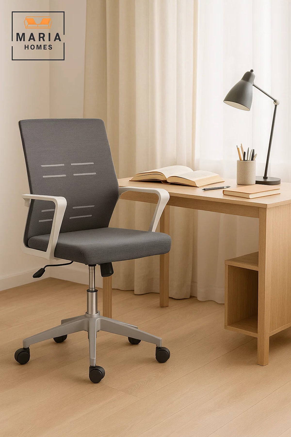 Ergonomic Grey Office Chair with Mesh Back Ð Adjustable Height, Swivel & Comfortable Design