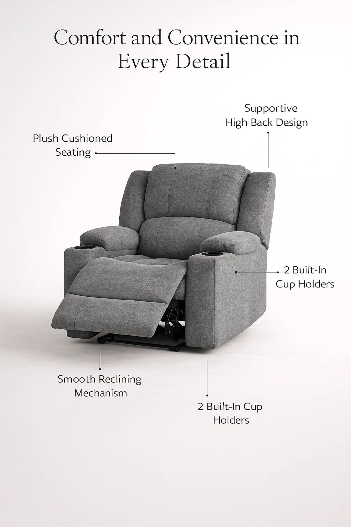Comfort Recliner Armchair Green Adjustable Lounge Chair with Footrest