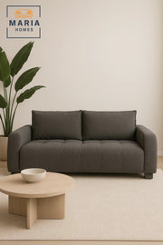 Modern Dark Gray 3 Seater Sofa Ð Comfortable Living Room Couch with Soft Fabric Upholstery