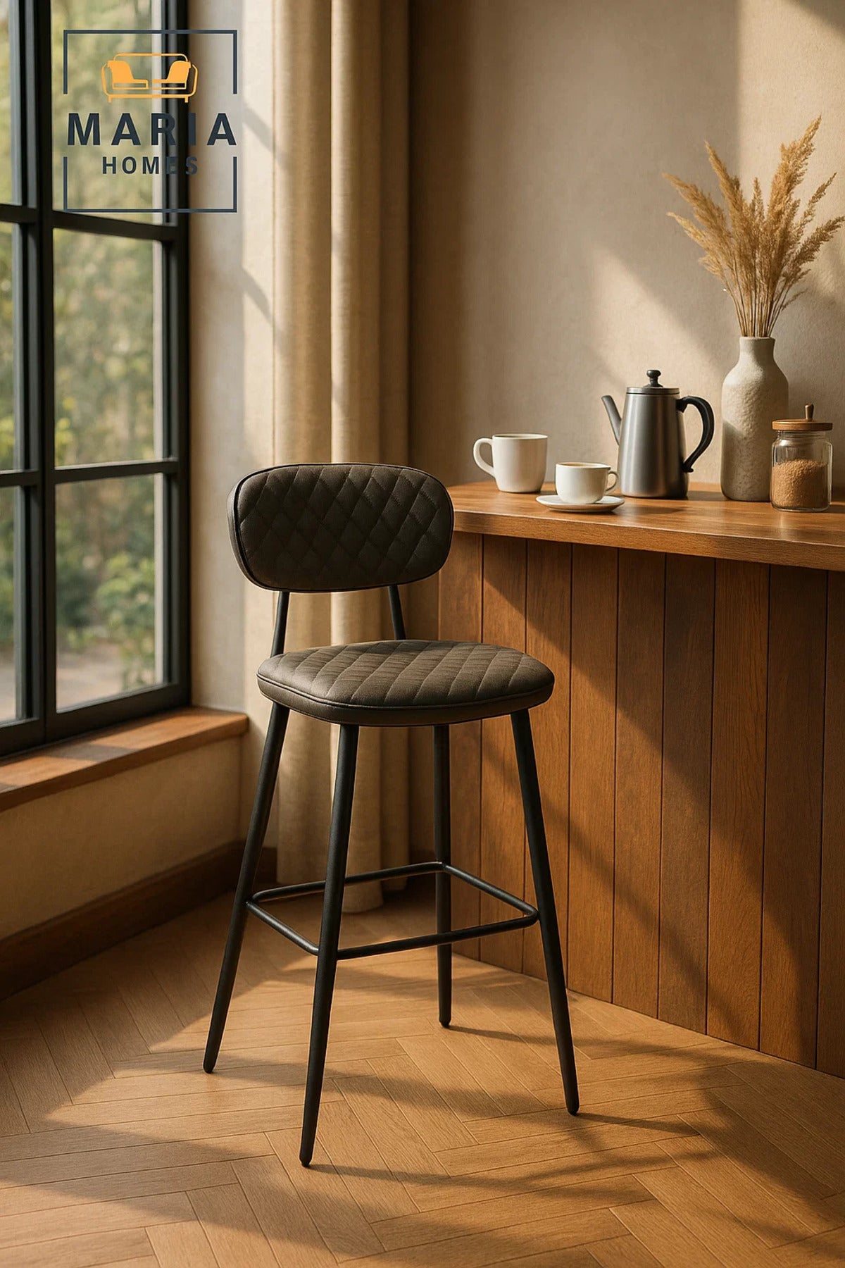 Dark Grey Bar Stool , Modern High Counter Chair for Home, Caf≈Ω, Restaurant & Office Use