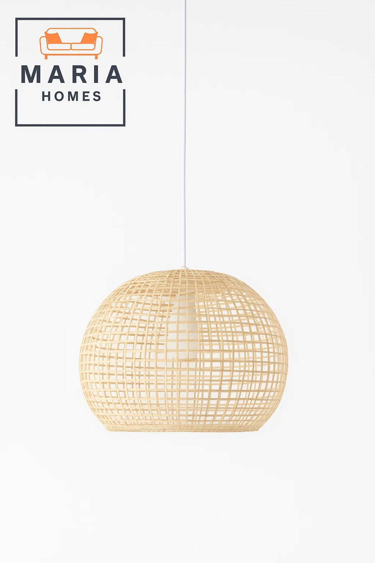 Globe-Shaped Woven Rattan Pendant Light