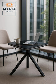 Square Black Dining Table √ê Modern Caf≈Ω, Restaurant, Office & Home Metal Furniture 60_60_60 cm