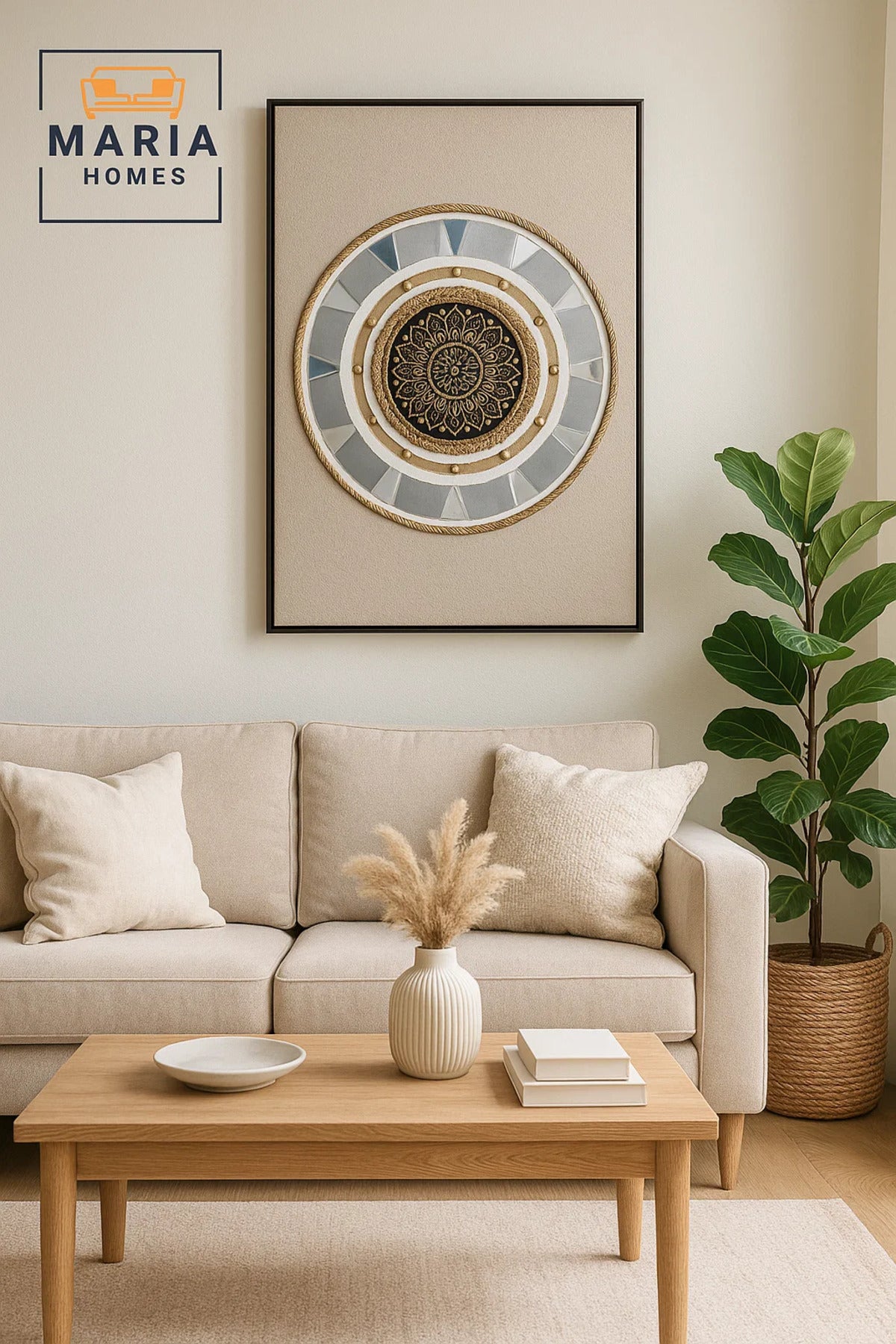 3D Mandala Wall Art Ð Luxury Round Decorative Panel in Gold and Silver 120_80 cm