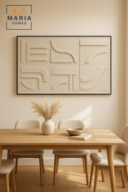 Modern Textured Wall Art 80_120 | Minimal 3D Abstract Panel | Luxury Cream Decor