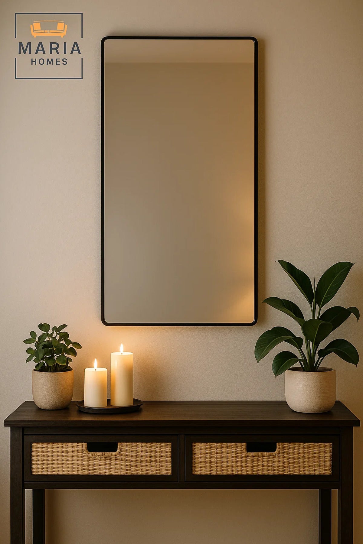 Black Wall Mirror for Bedroom, Bathroom, Living Room, Dressing & Home D≈Ωcor 120x60 cm