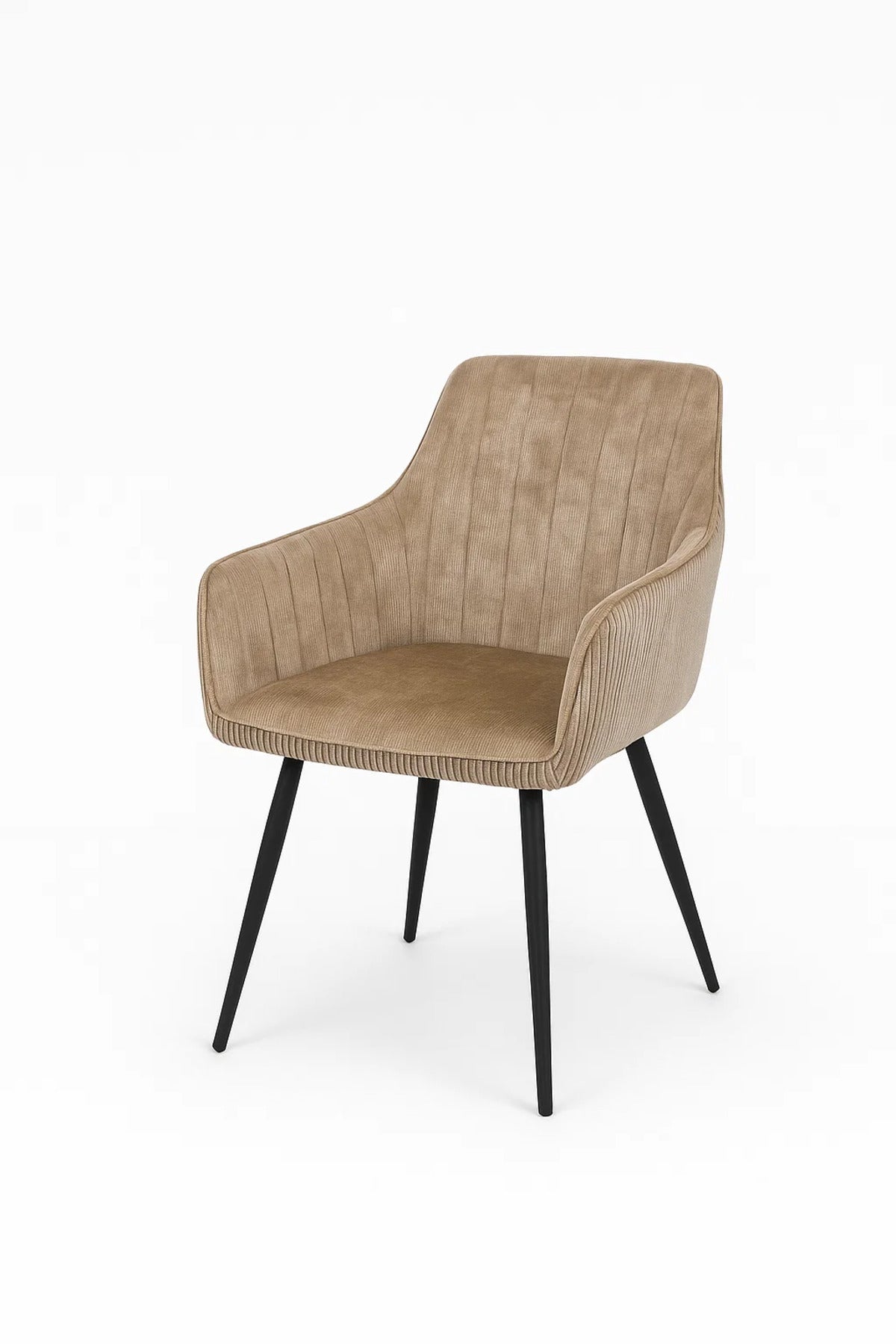 Beige Fabric Chair with Metal Legs | Modern Comfortable Chair for Home, Office, Living Room