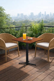 Modern Brown Coffee Table with Black Base, 70x70x75 CM modern brown coffee Dinner