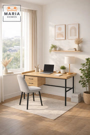 Light Wood Office Desk 120_60_79 cm √ê Modern Work Desk with Storage Drawers