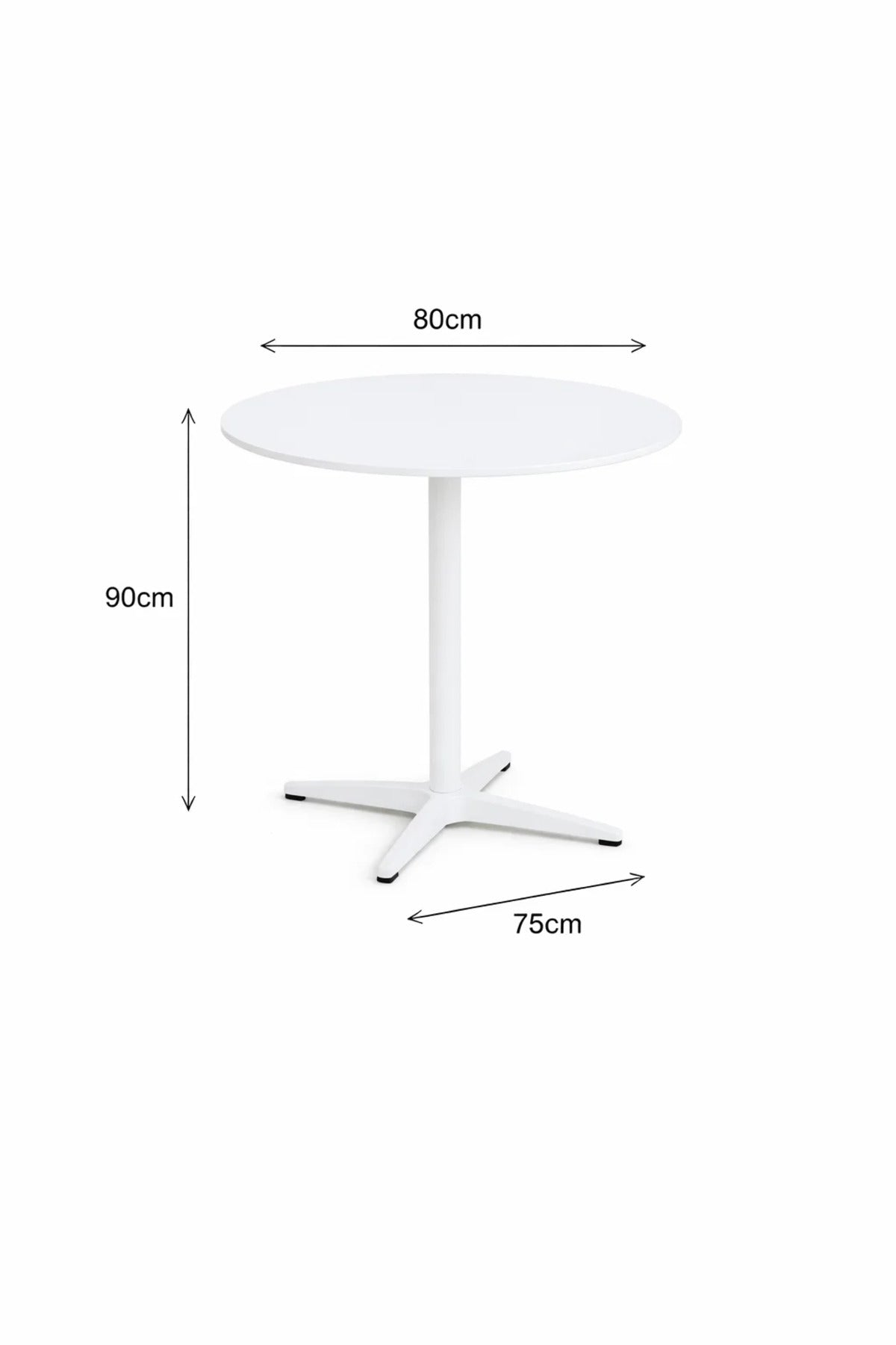 Minimalist White Round Dining Table 80cm Modern Pedestal Design for Small Kitchens and Cafes