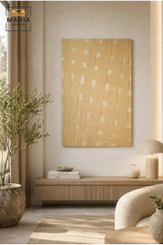 Natural Woven Texture Wall Art Panel Ð Contemporary Basket Weave Decorative Artwork
