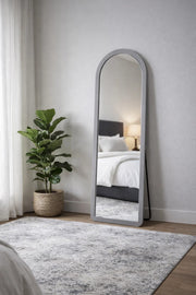 Premium Grey Arched Stand Mirror Full Body Reflection for Modern Home Interiors Size 160x60cm