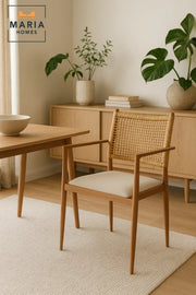 Modern Wooden Woven Chair Ð Rattan Dining Chair with Cushion for Home and CafŽ