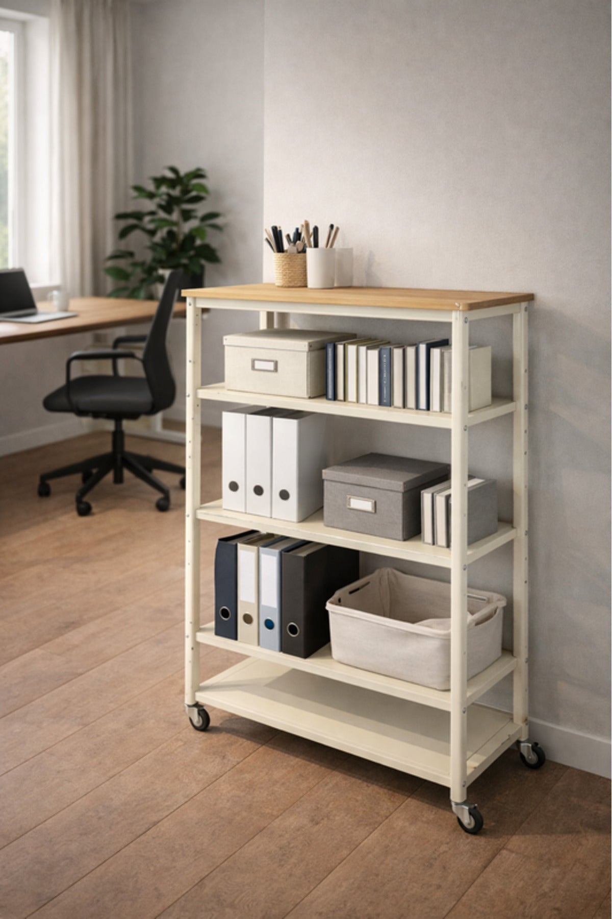 Multi-Layer Storage Shelf with Wheels 70_32_105 cm