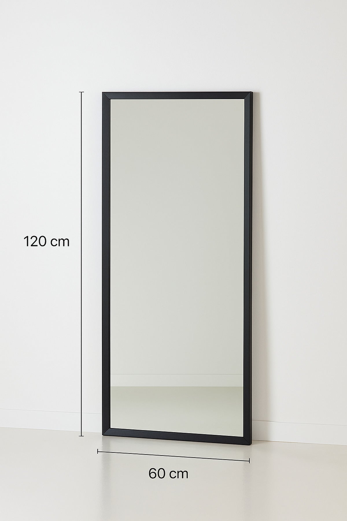 Rectangular Wall Mirror with Black Frame Ð 120_60 cm Modern Full-Length Decorative Mirror