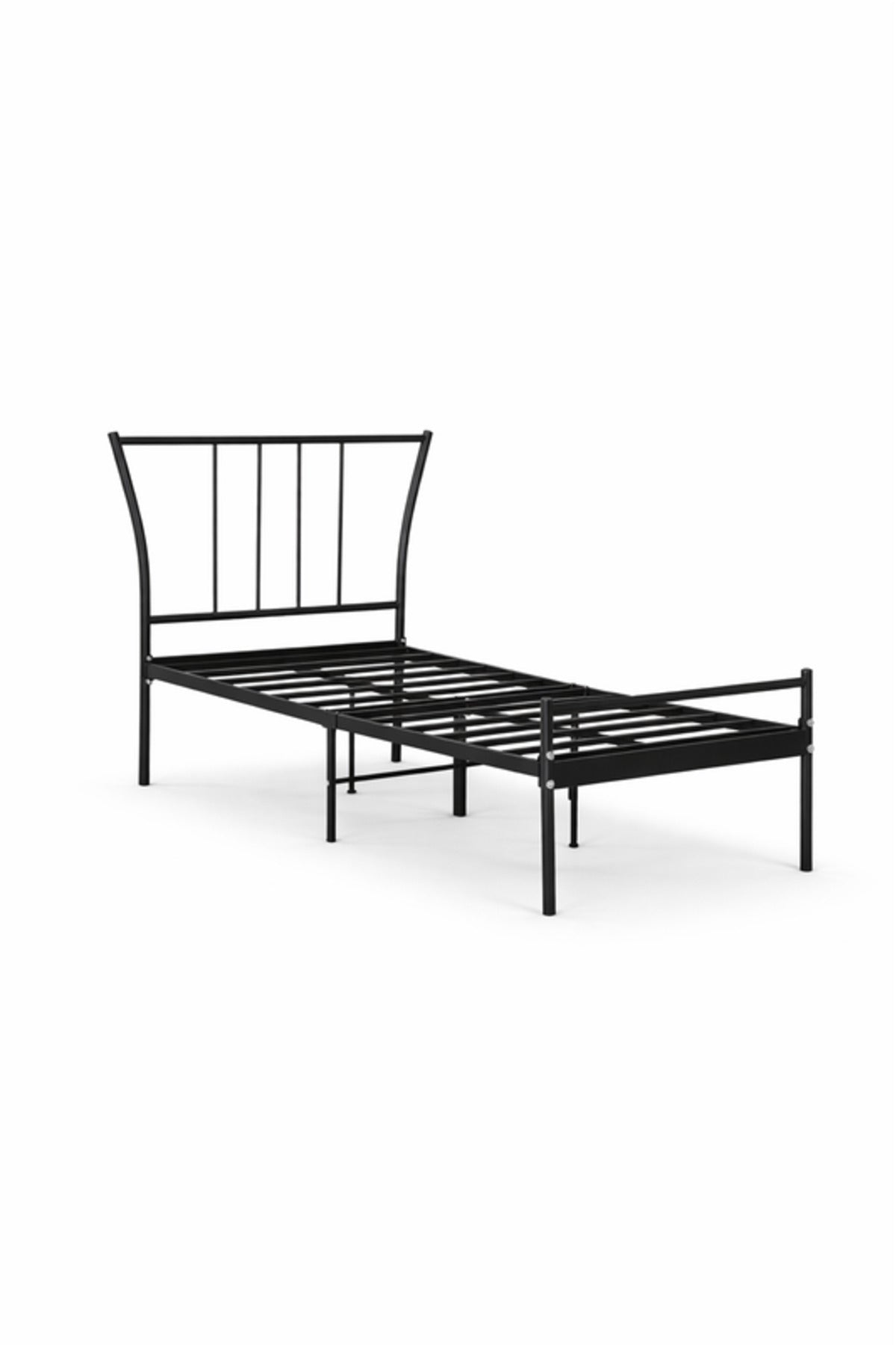 Black Metal Bed Frame with Modern Headboard black metal bed / Base