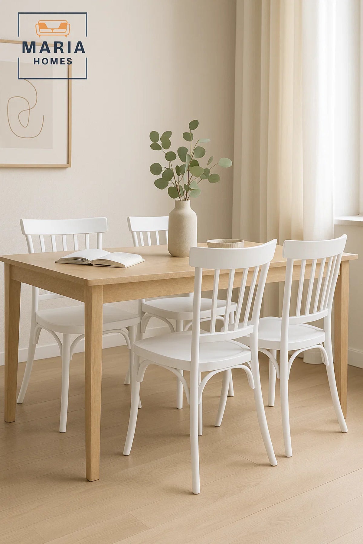 WHITE Plastic Slat Back Chair √ê Modern Stackable Armless Dining Chair for Indoor & Outdoor Use