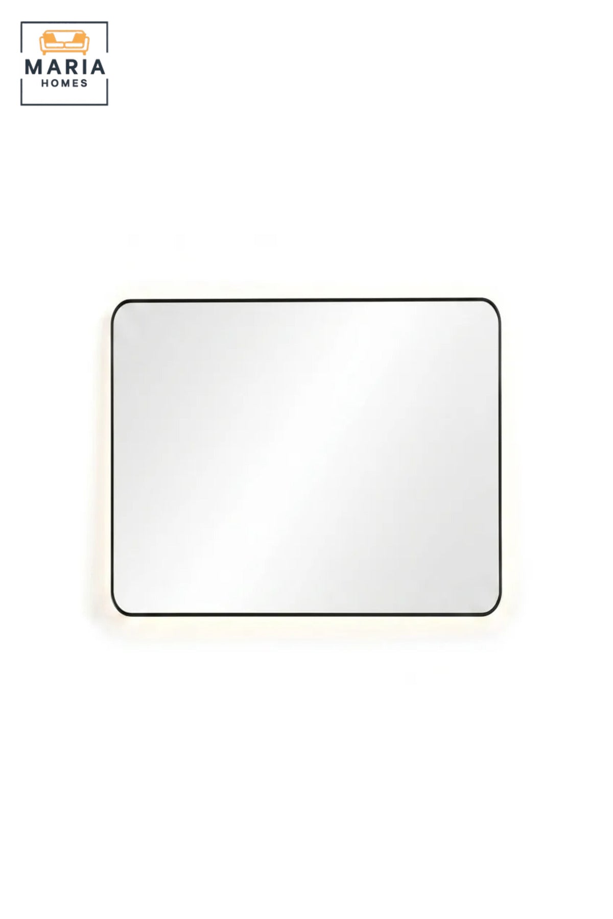 Rectangular LED Wall Mirror 80 × 60 cm with Touch Sensor, Rounded Corners and Backlit Illumination for Bathroom, Bedroom, Dressing Area and Vanity
