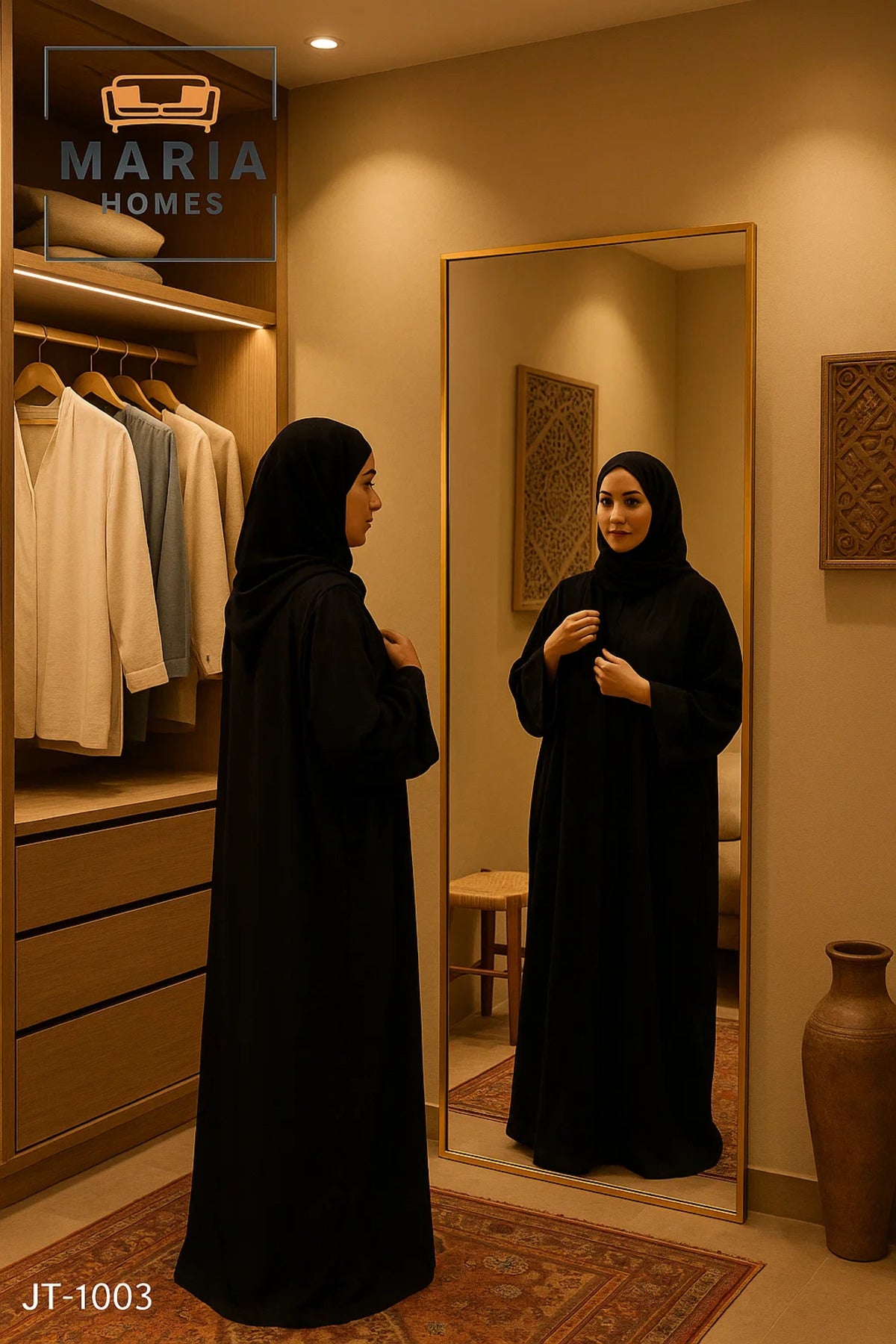 Full-Length Mirror with Gold Frame