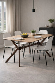 Large Brown Side Table with Wooden Legs, 150x90x75 CM large brown side Dinner