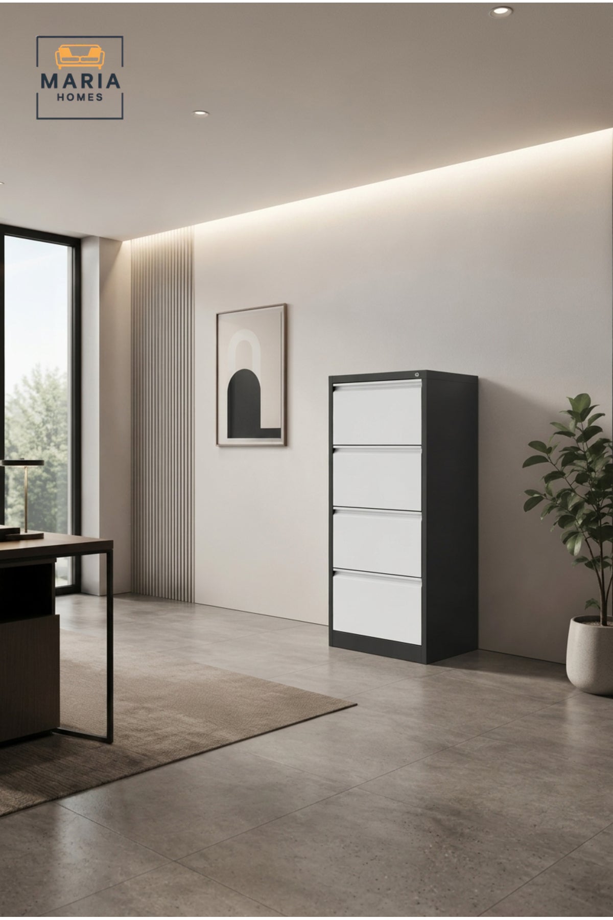4-Drawer Vertical Filing Cabinet √ê Lockable Metal Office File Storage Cabinet