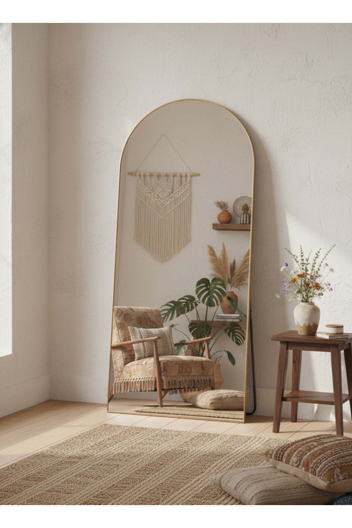 Gold Arch Standing Floor Mirror 180x80cm Full Length Bedroom gold arch standing