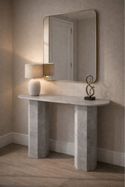Grey Marble Console Table Modern Hallway Entryway grey marble console