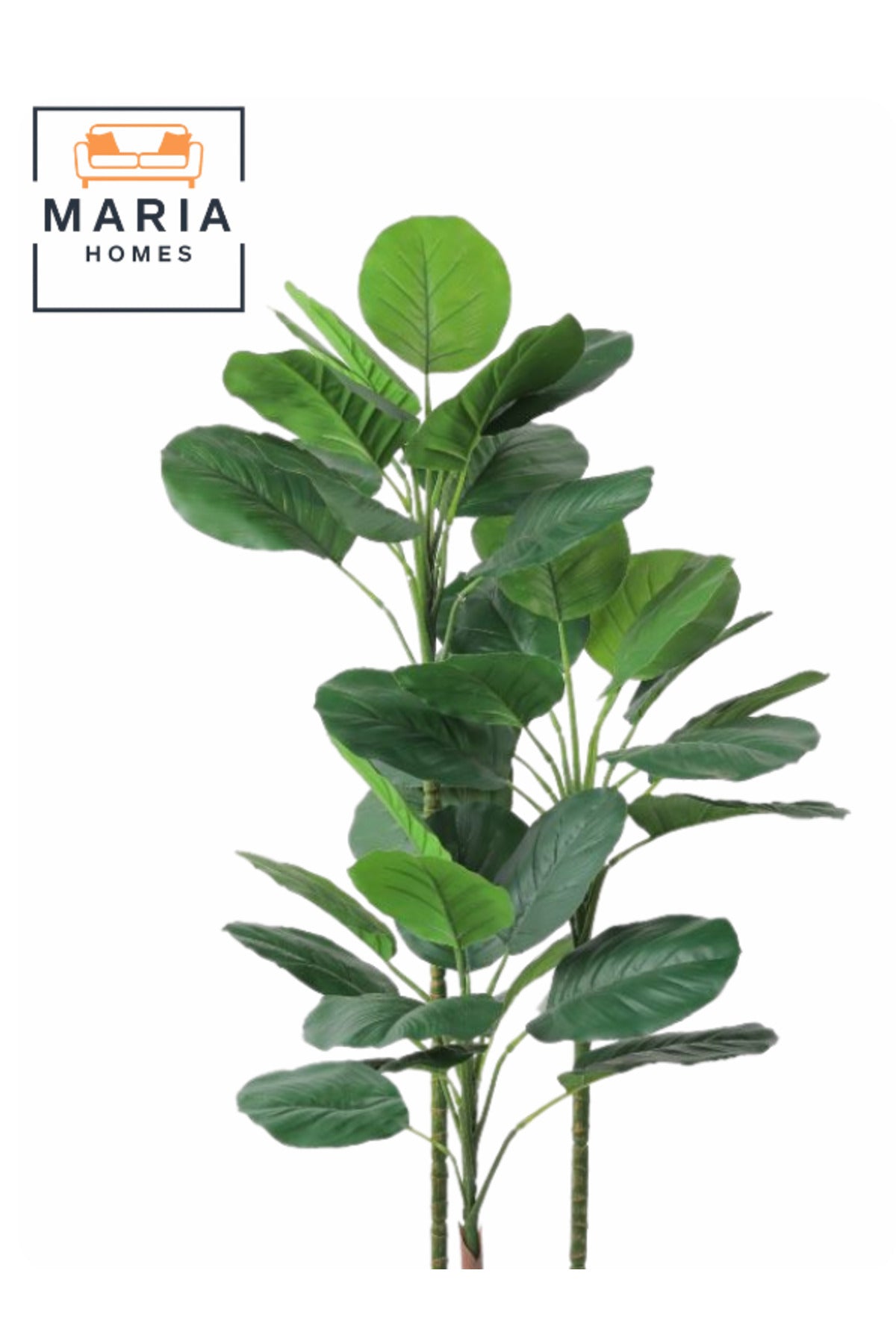 Artificial Green Tree 115 cm – 3 Branches with Woven Basket Pot for home & office