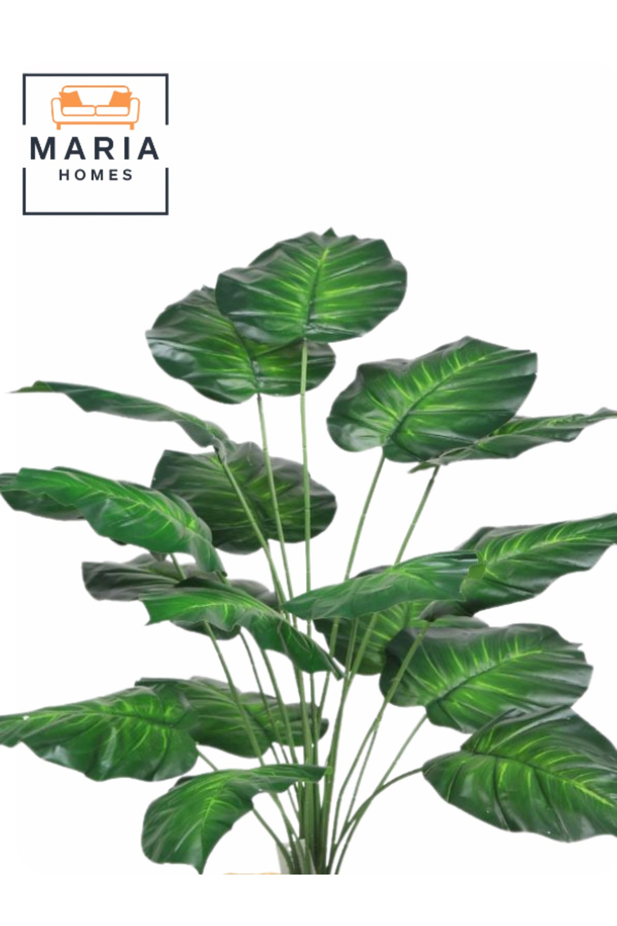 Artificial Green Heart Leaf Plant 75 cm – 18 Leaves with Woven Basket Pot for home and office