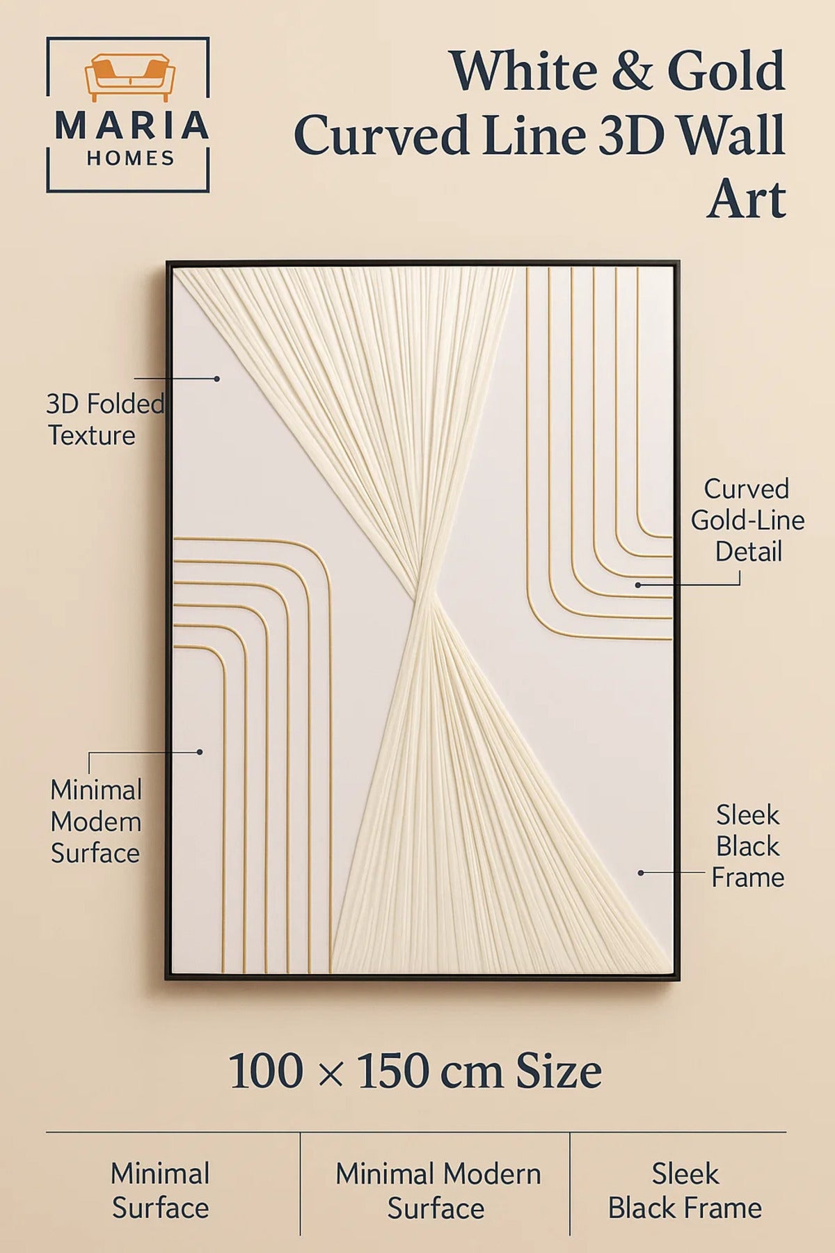 Modern Wall Art 150_100 √ê Abstract Frame & Luxury Geometric Wall Decor for Living Room
