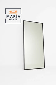 Full-Length Rectangular Mirror with Slim Black Metal Frame –size 120x60 cm