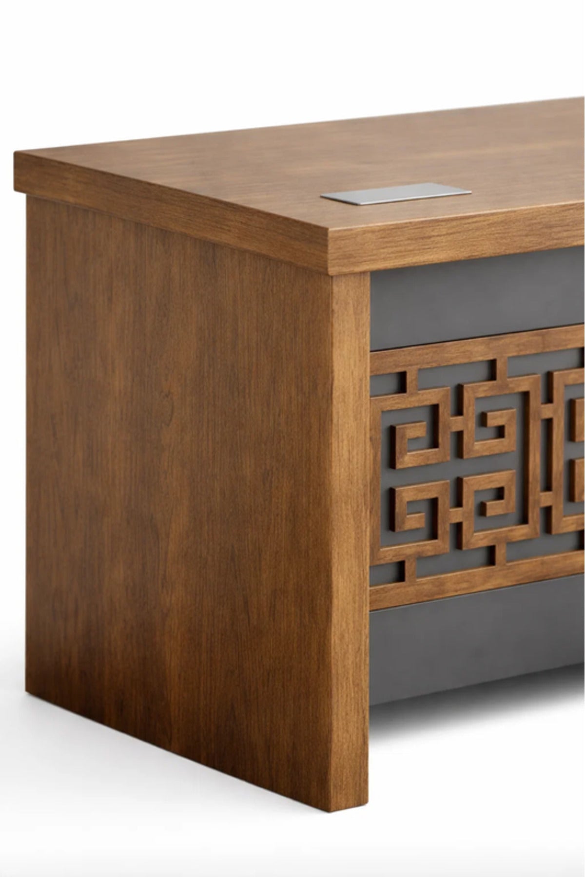 Modern Brown Office Desk with Mobile Drawer Cabinet 120 _ 70 _ 75 cm