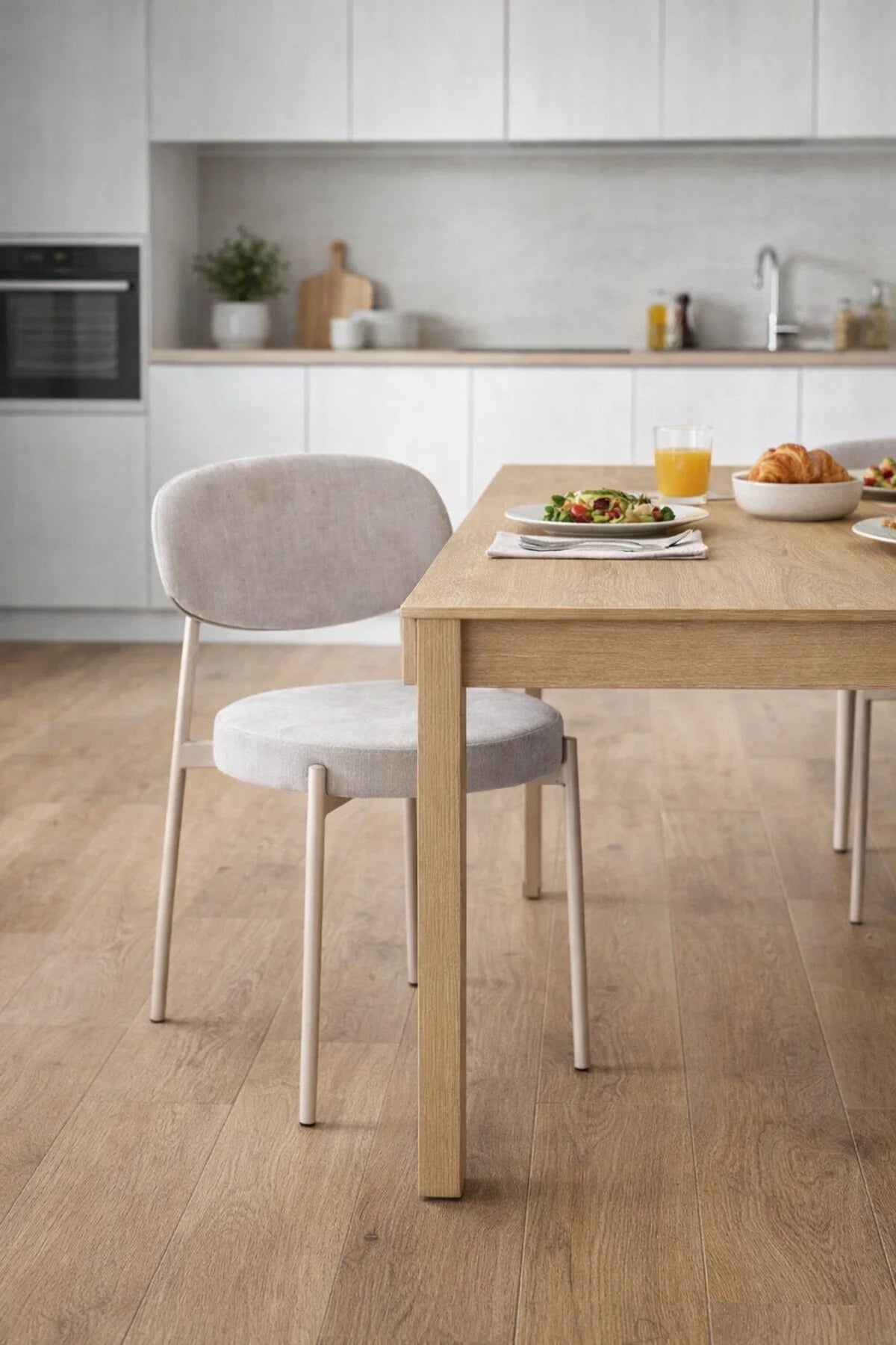 Modern Yellow Upholstered Dining Chair with Metal Legs Comfortable Accent Chair