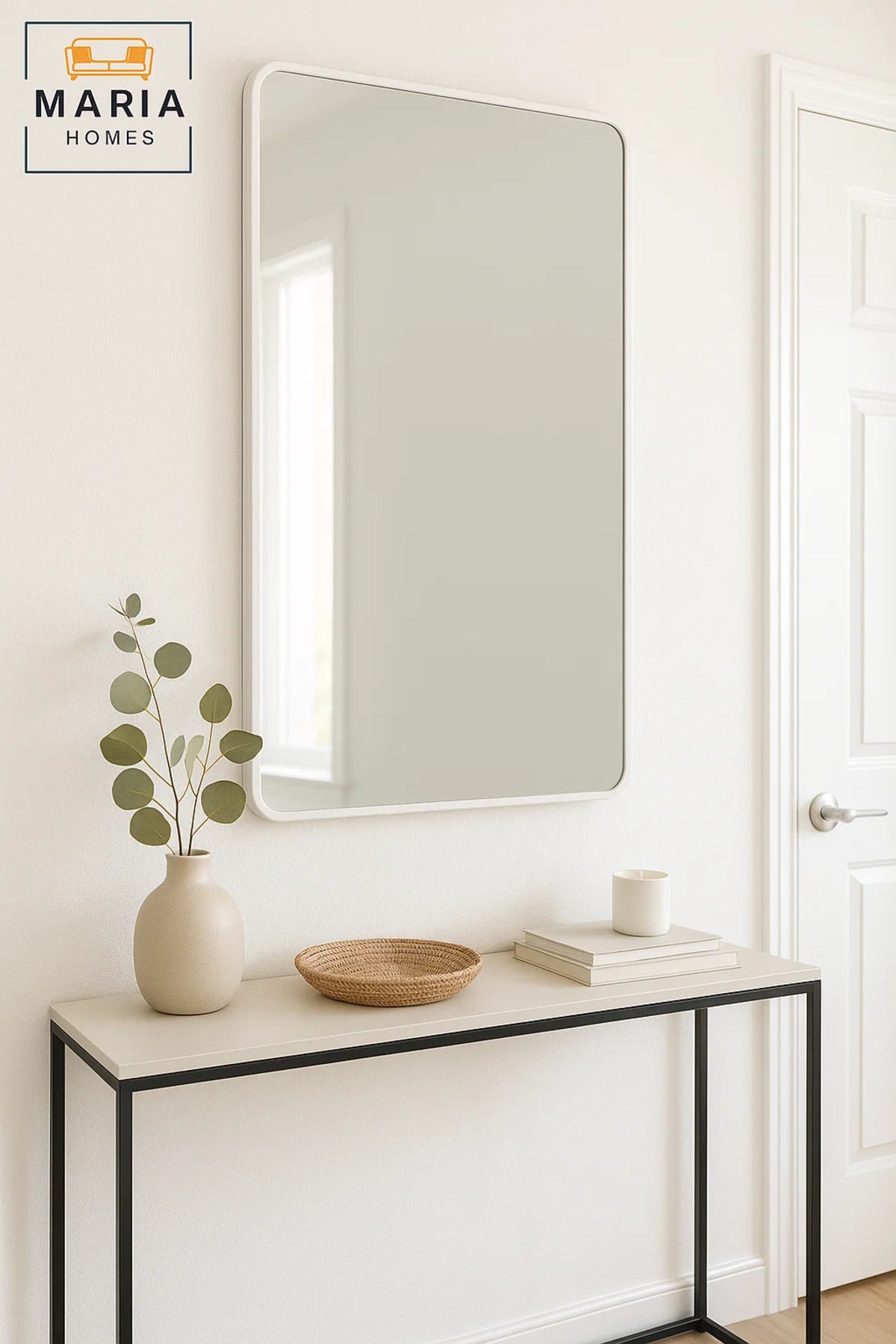 White Wall Mirror for Bedroom, Bathroom, Living Room, Dressing & Home D≈Ωcor 80x160 cm