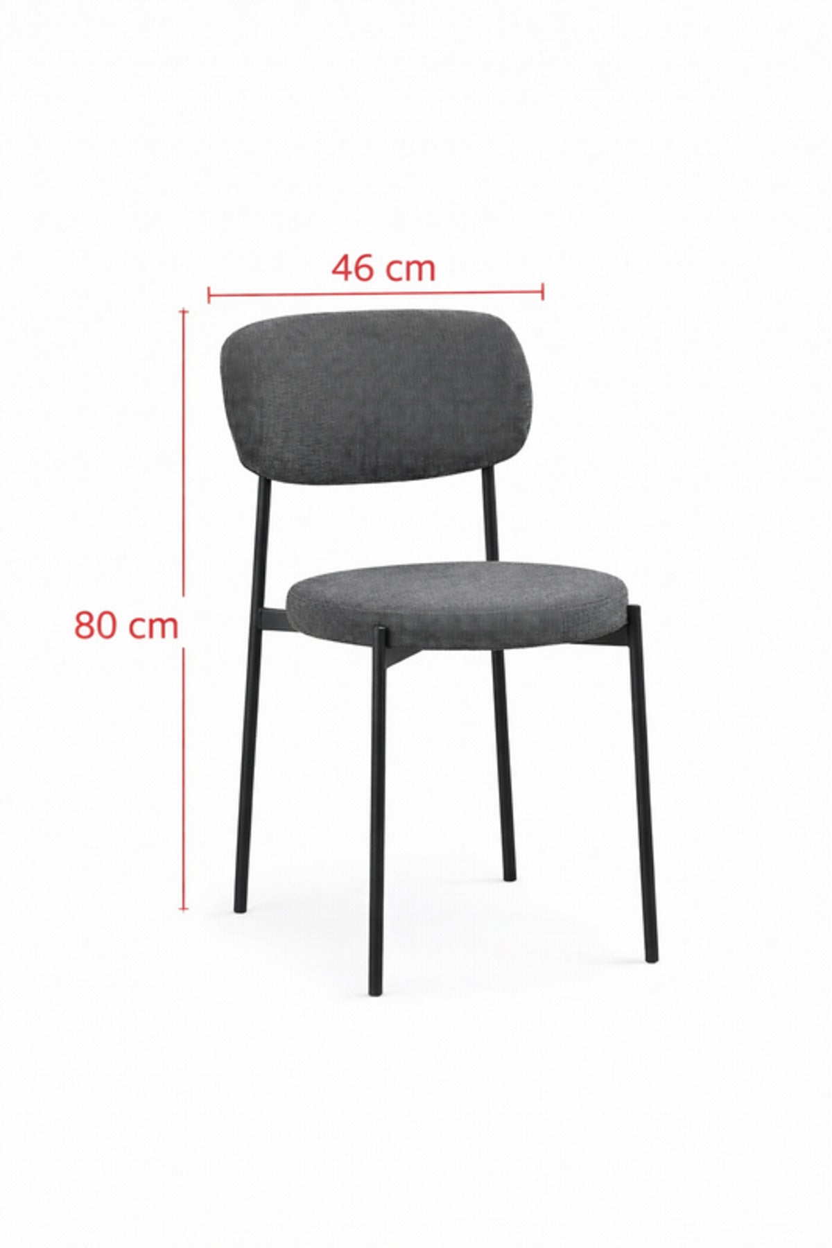 Grey Fabric Dining Chair 80x46x49cm Modern grey fabric dining Kitchen