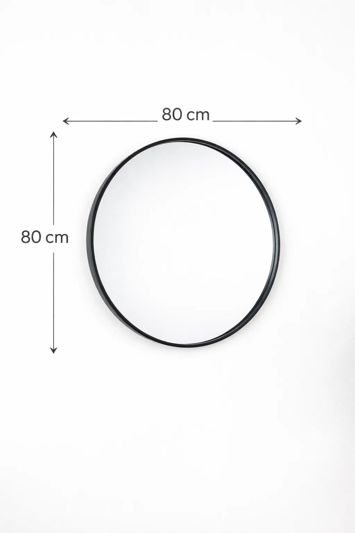 Modern Round Wall Mirror with Black Frame for Bathroom & Living Room