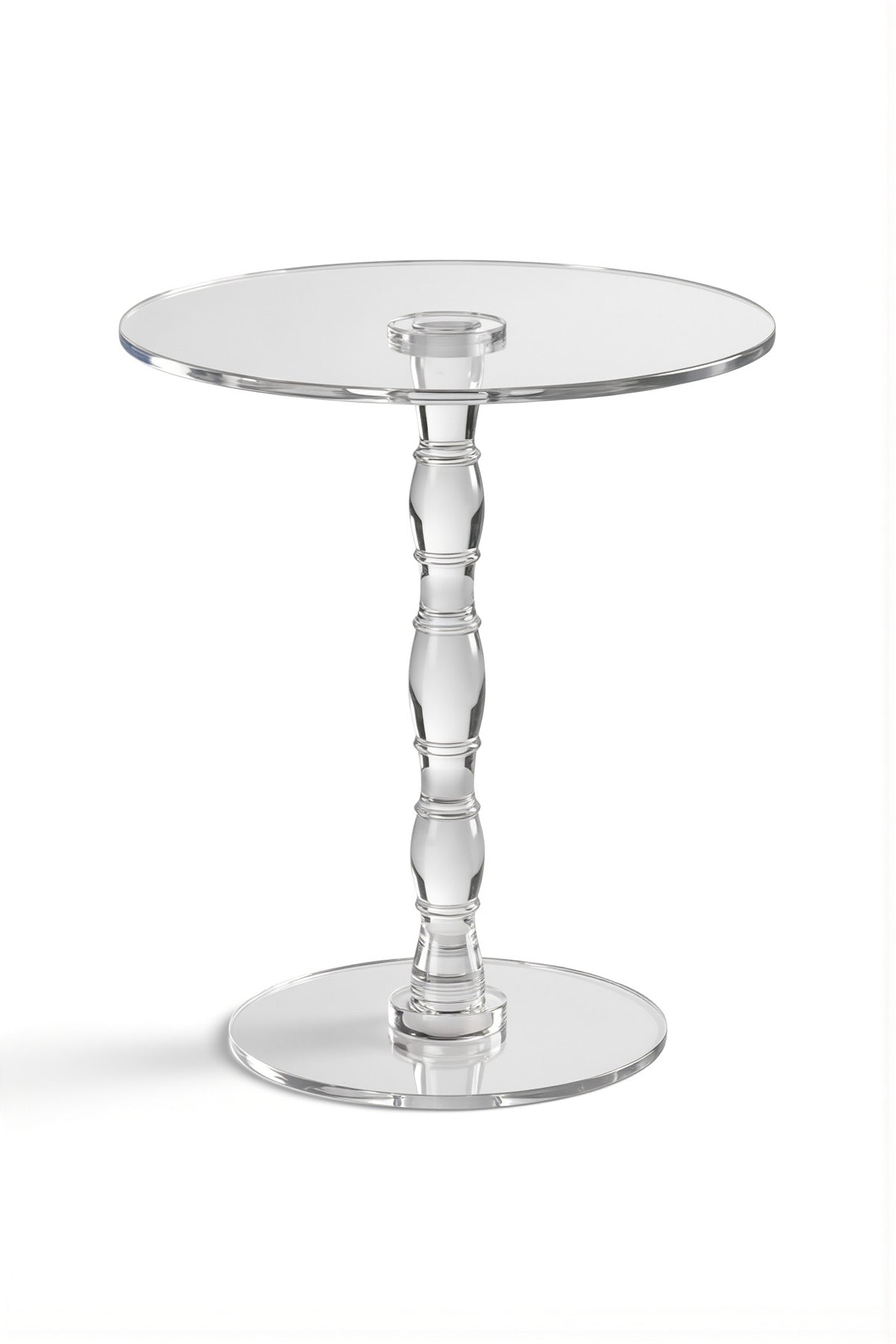 Elegant Acrylic Round Side Table 50×50×55 cm – Clear Modern Crystal Style Accent Table