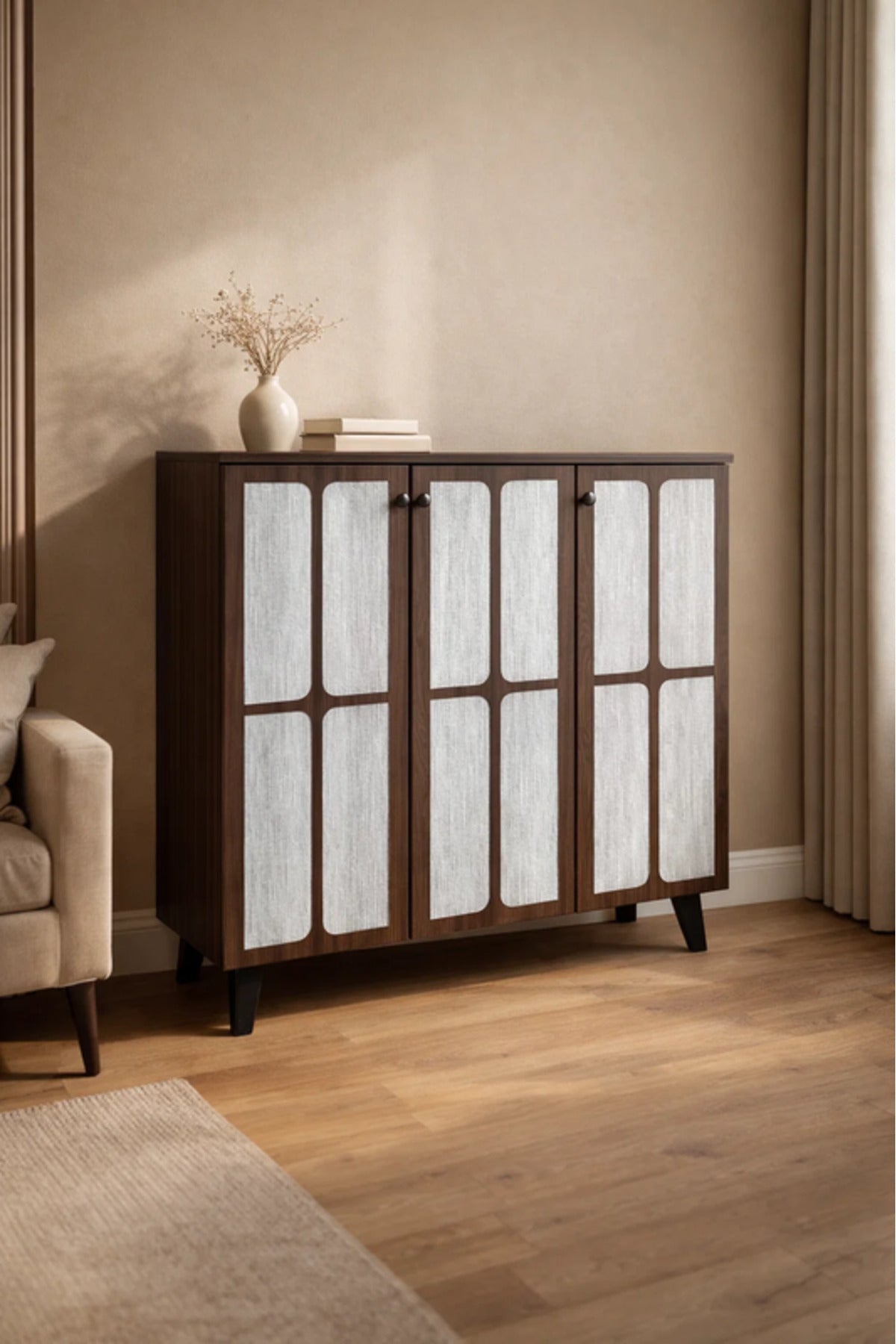 Modern BROWN.G Sideboard Cabinet with Patterned Doors & Storage