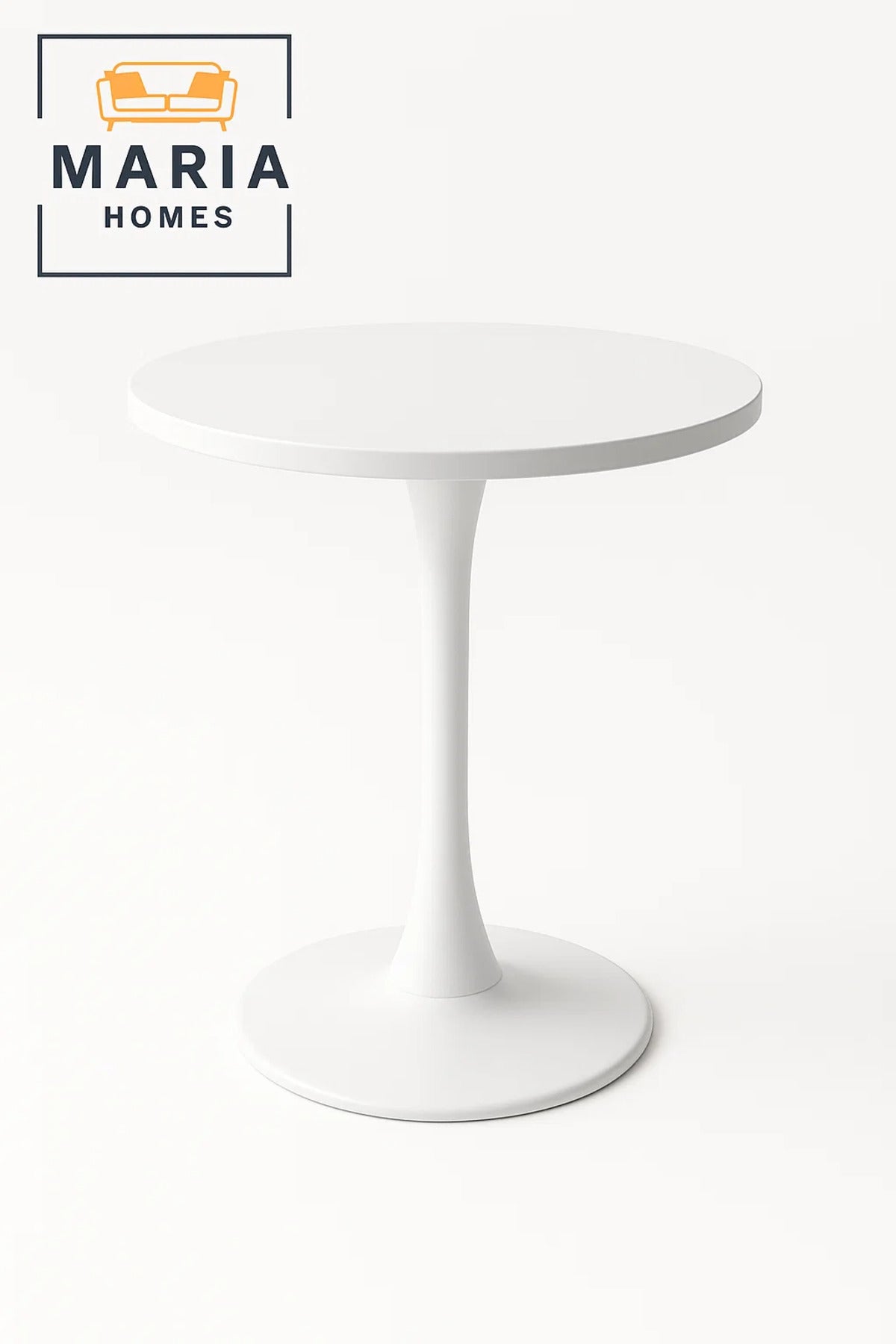 Modern White Round Pedestal Table Ð Sleek Dining or Accent Use-size 60cm