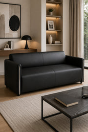 Modern 3 Seater Upholstered Sofa with Padded Seat & Supportive Backrest | Contemporary Couch for Living Room, Office, Reception & Lounge