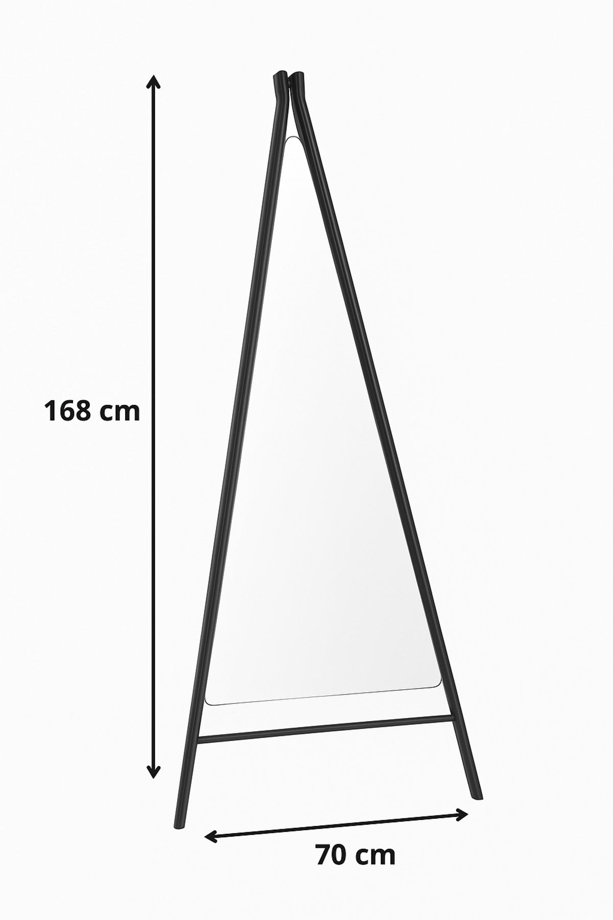 Modern Floor Standing Mirror with Black Frame Ð Full-Length Dressing Mirror 168_70 cm