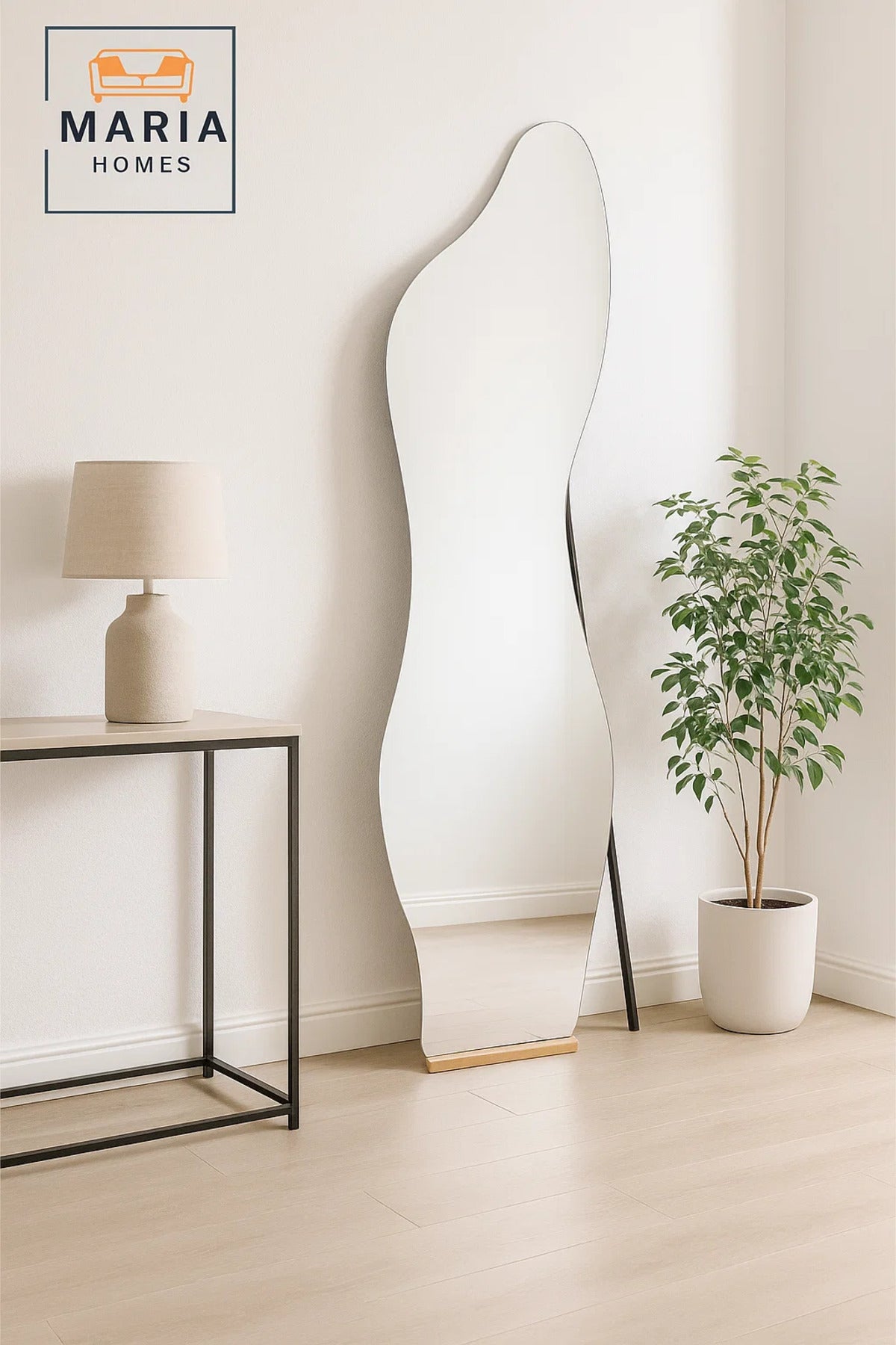 Irregular Full Length Mirror Modern Standing Floor Mirror for Decorative Dressing 165x50