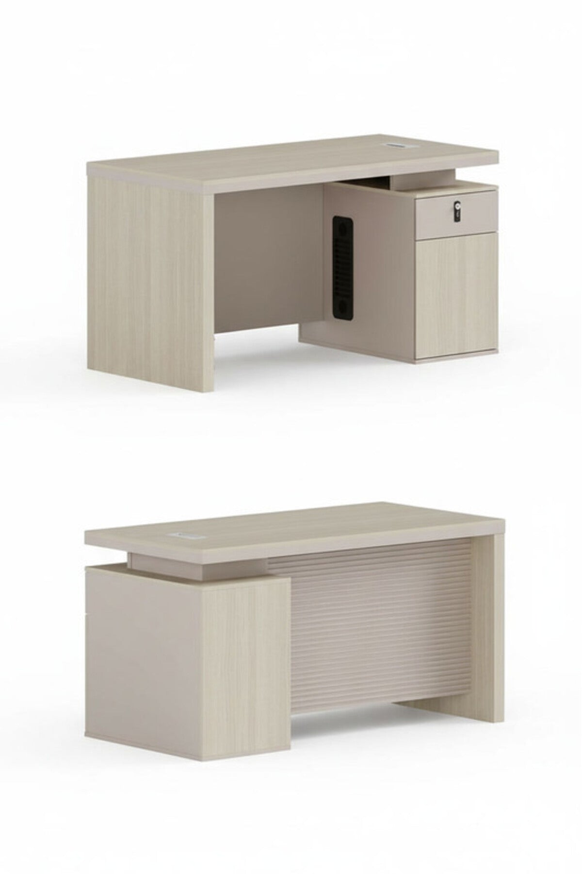 Modern P.O.MORANDI Office Desk with Side Drawer & Cable Management