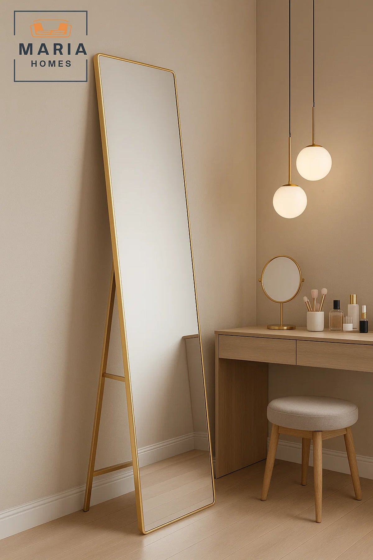Full Length Gold Frame Mirror 170x50 Standing Mirror Dressing Floor Mirror for Bedroom D≈Ωcor