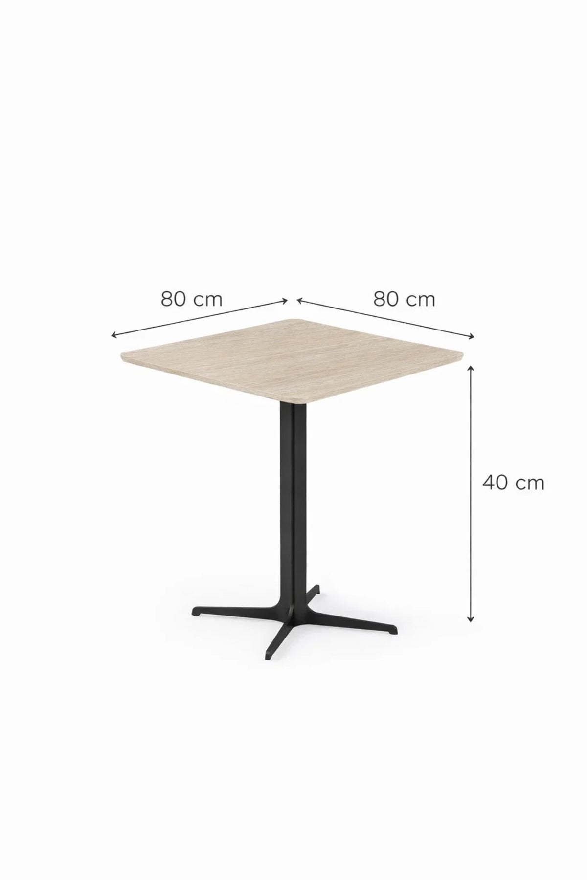 Beige Coffee Table with Black Base, 70x70x75 CM beige coffee table Dinner