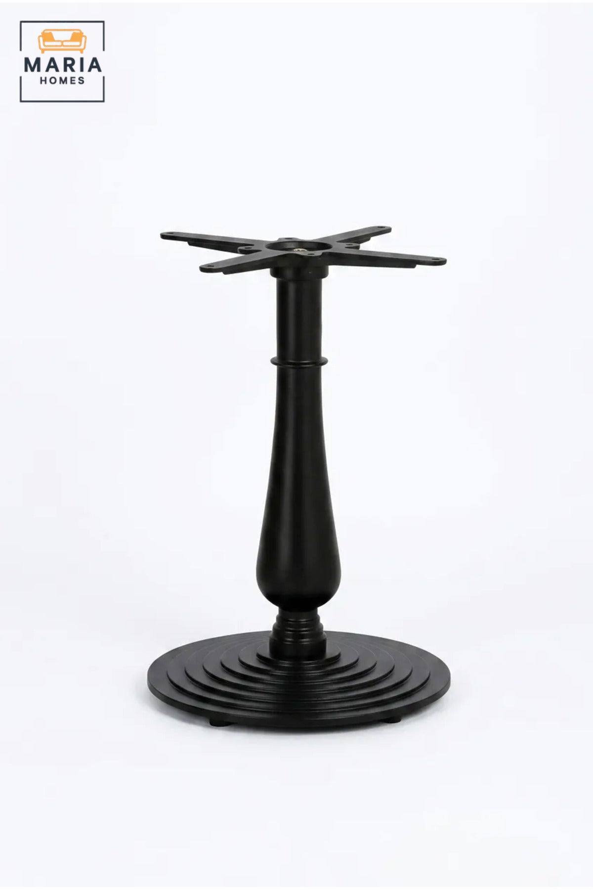 Black Classic Pedestal Dining Table Base with Decorative Central Column and Round Support – 71 cm for Home, Café and Restaurant Use