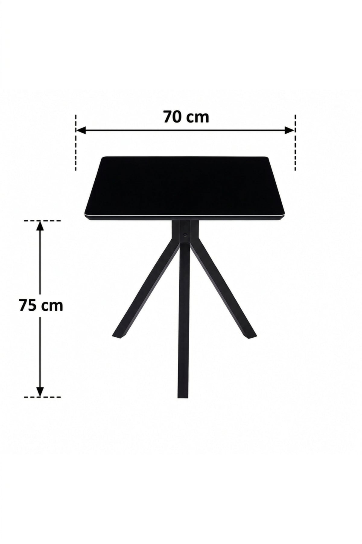 Modern Square Dining Table Caf≈Ω Table Restaurant Table Bistro Table with Black Metal Base