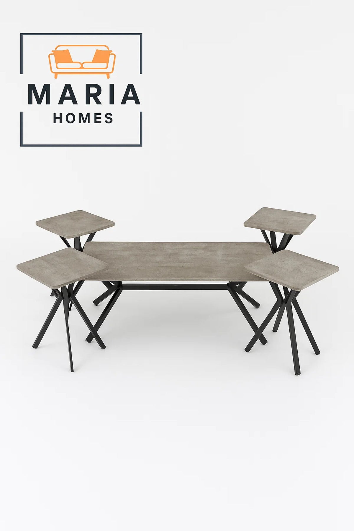 Round Coffee Table Set with Unique Zigzag Base