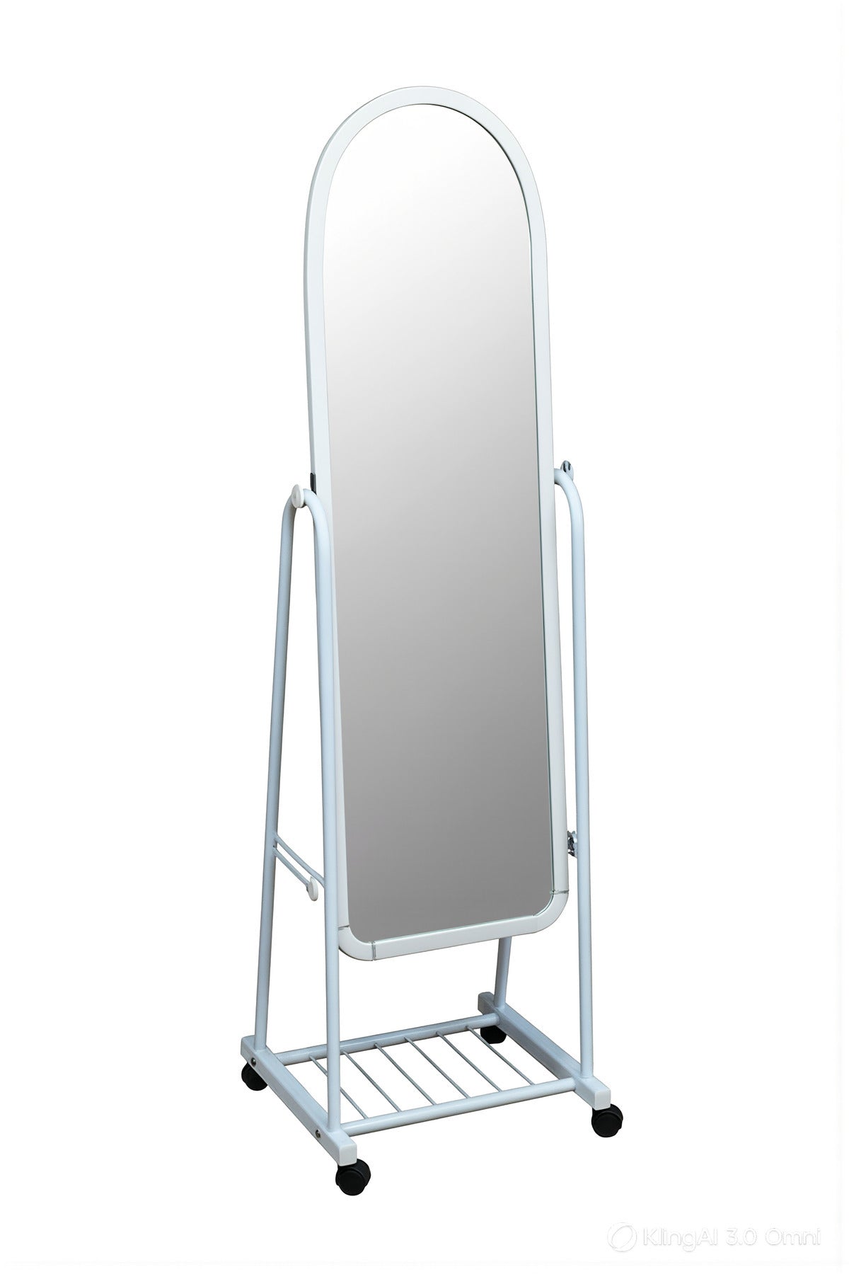 White Full Length Standing Mirror with Metal Frame Floor Dressing Mirror for Bedroom Vanity Decor