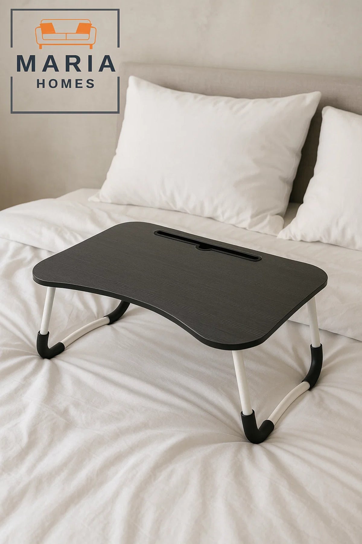 Black Foldable Laptop Table with Tablet Slot Ð Portable Bed & Sofa Desk