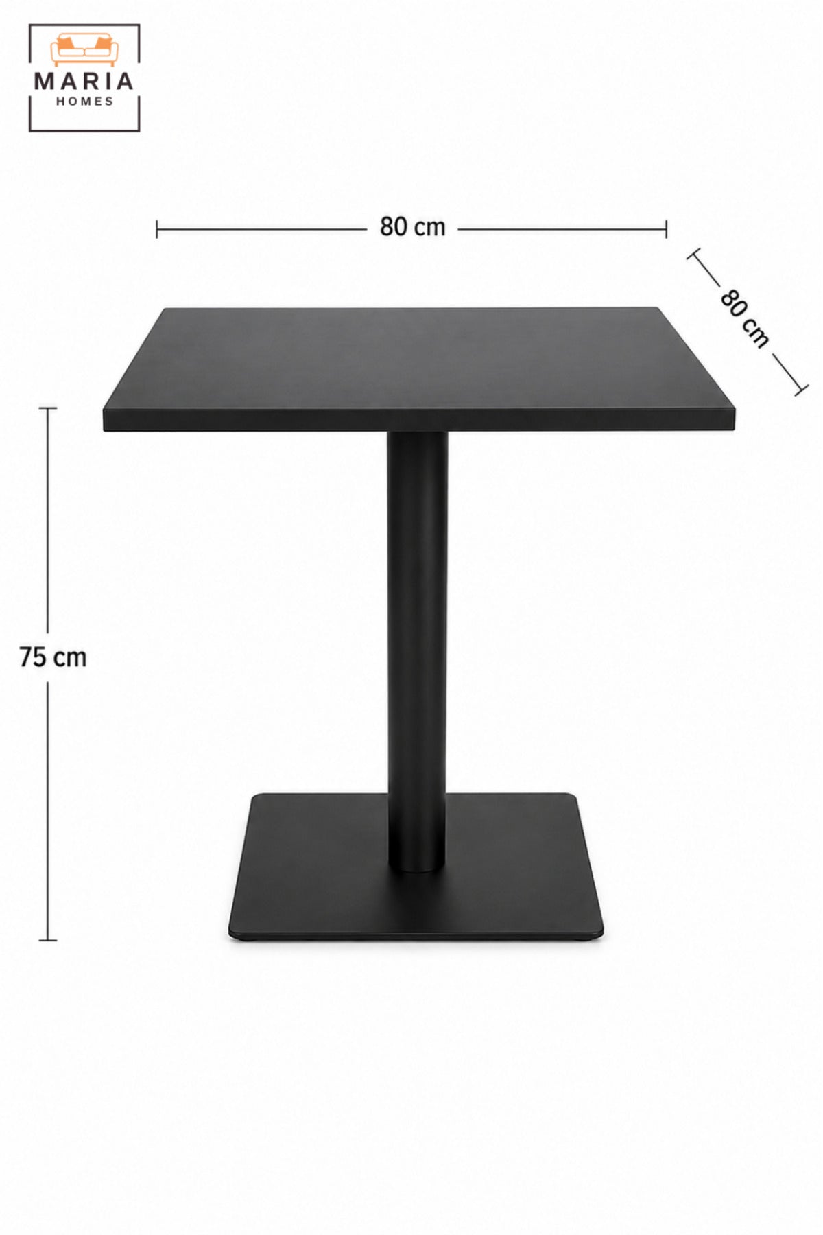 Modern Square Dining Table with Pedestal Base | Contemporary Café Restaurant Table for Dining Room, Coffee Shop, Office & Commercial Spaces